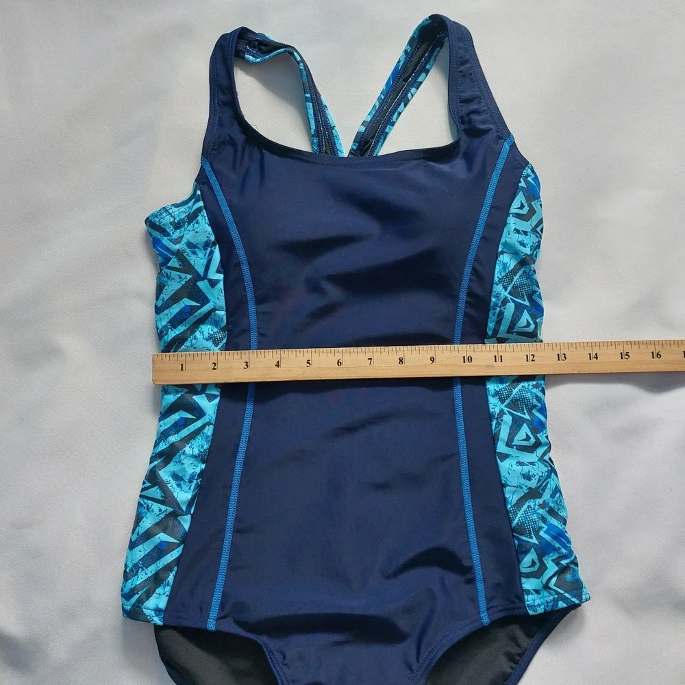 Women Athletic One Piece Swimsuit Racerback‎ Sport Lap Swimming Suit Swimwear S